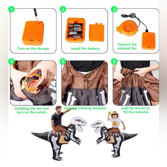 Kids blow up Dino costume - Picture 6 of 6